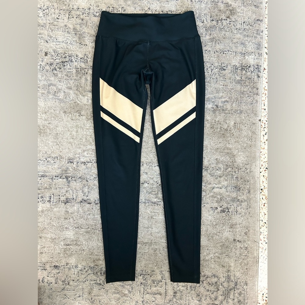 Splits59 Black Leggings with Tan Design Size S